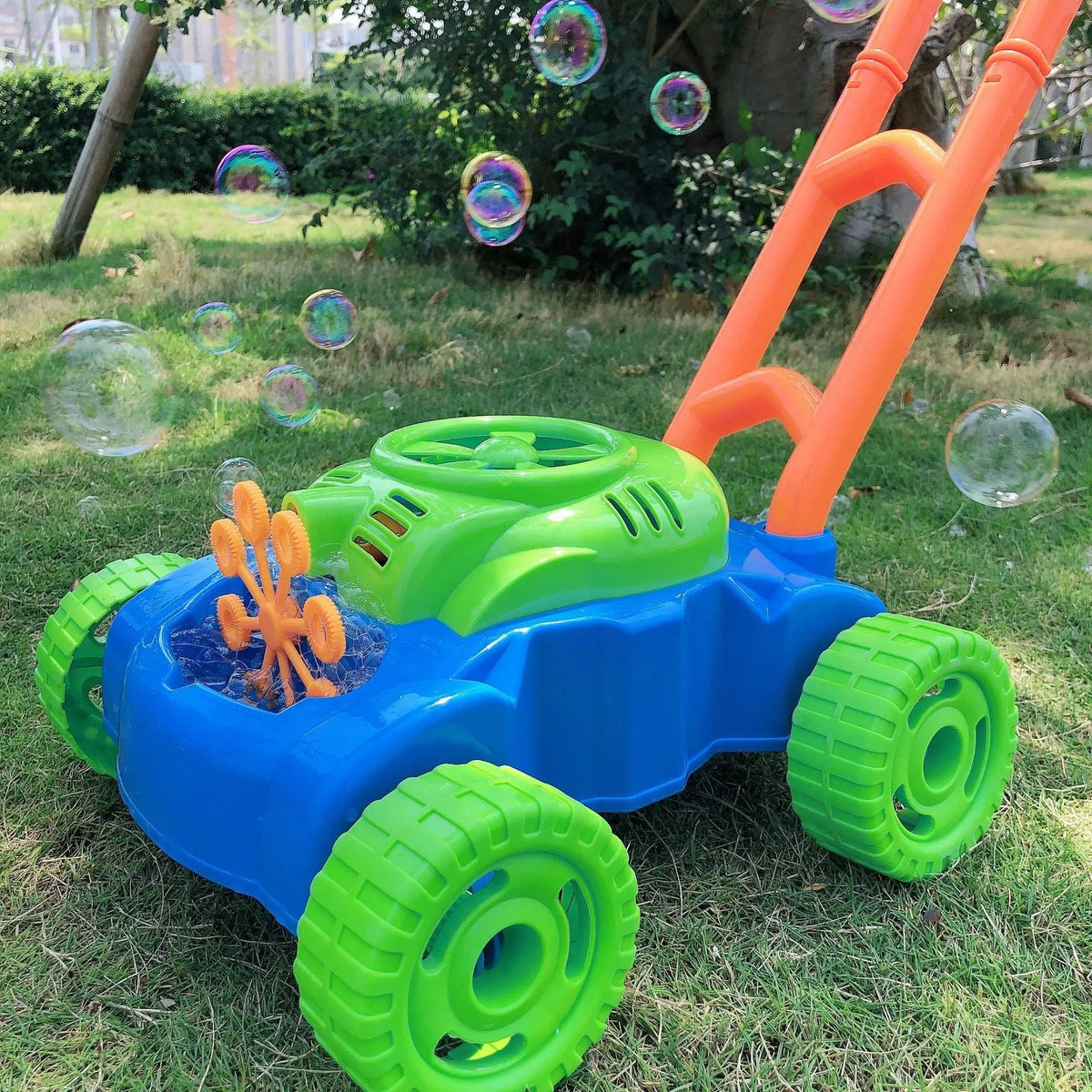 Children's Hand-Push Electric Bubble Machine Tank Car Outdoor Toy Novva Living