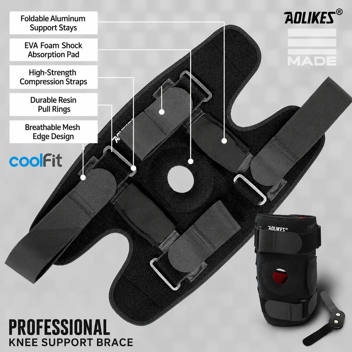 Knee Brace with Polycentric Hinges Novva Living