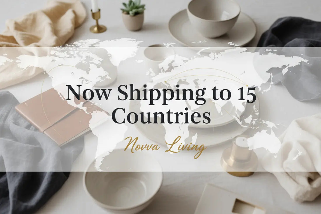 Novva Living now ships free to 16 countries worldwide with full tracking on every order