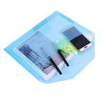 Pochette à soufflet transparente en PVC avec bouton-pression