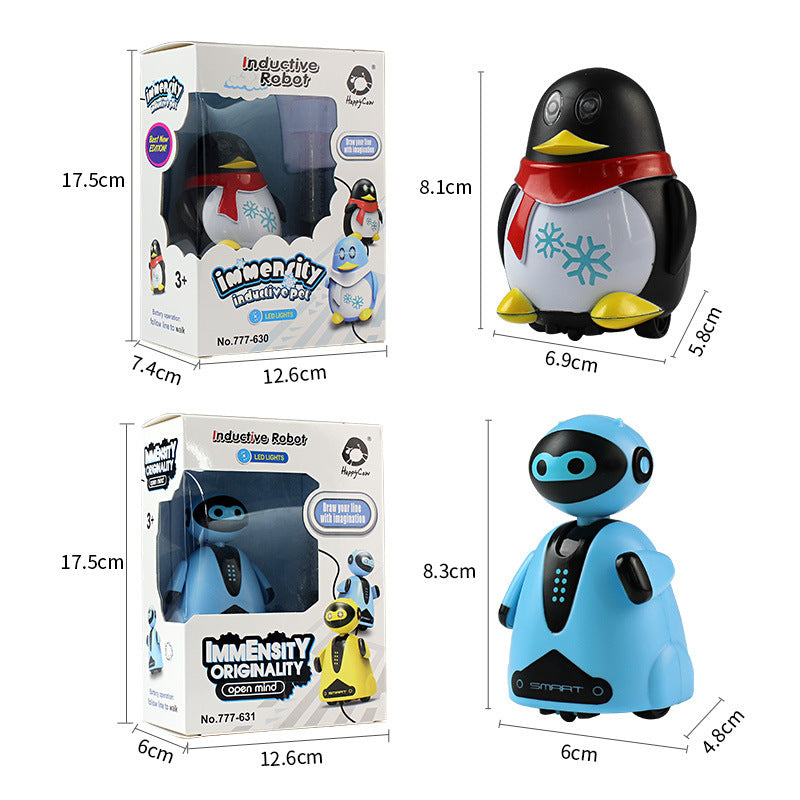 Line-Following Sensor Robot & Penguin Toy