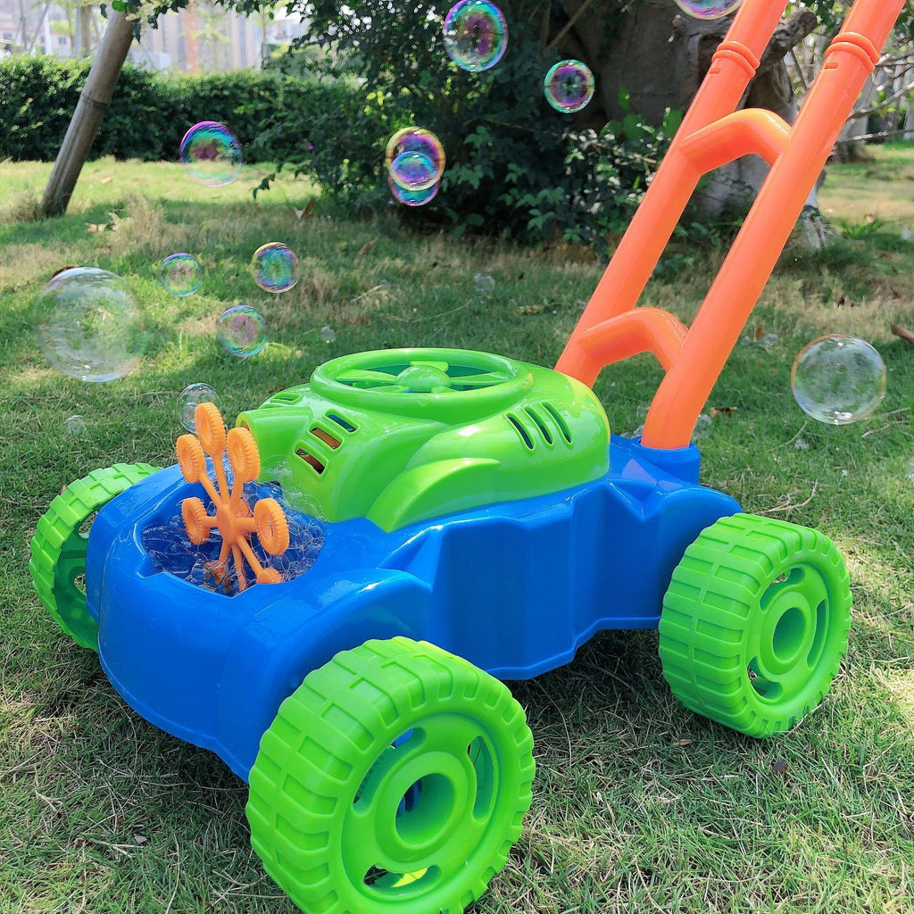 Children's Hand-Push Electric Bubble Machine Tank Car Outdoor Toy