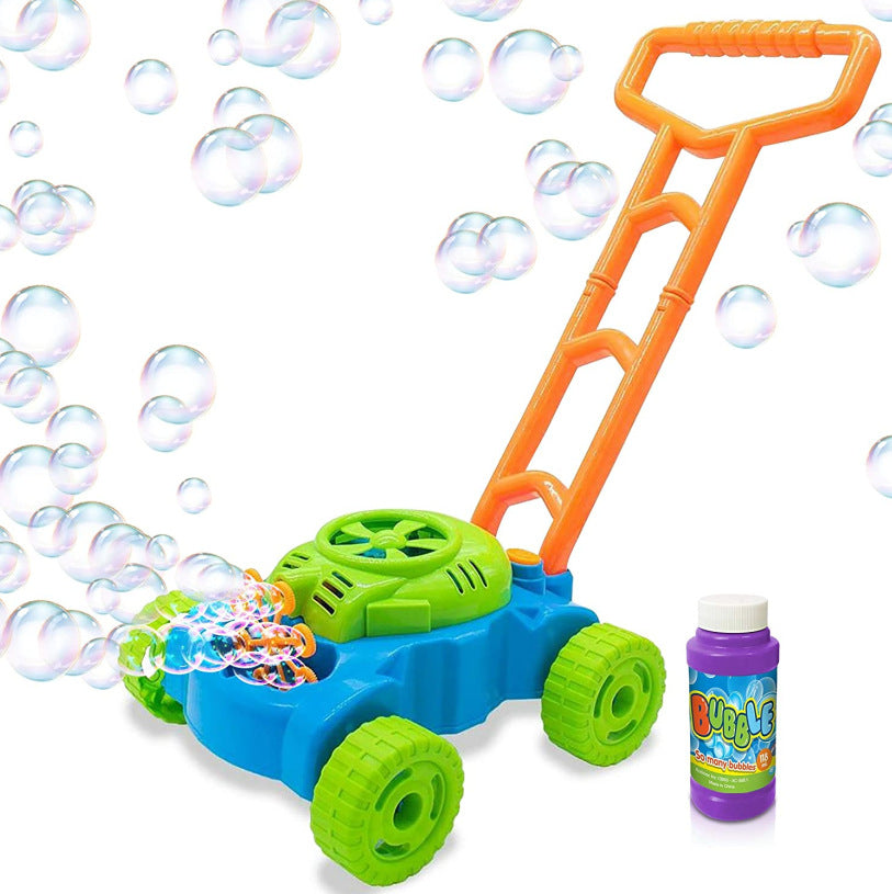 Children's Hand-Push Electric Bubble Machine Tank Car Outdoor Toy