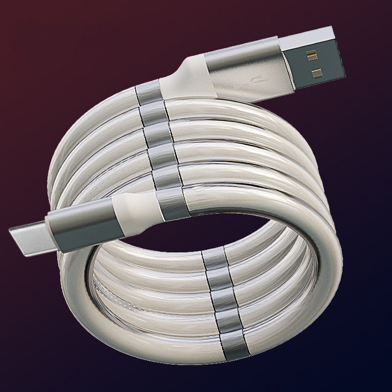Magnetic Self-Winding Charging Cable