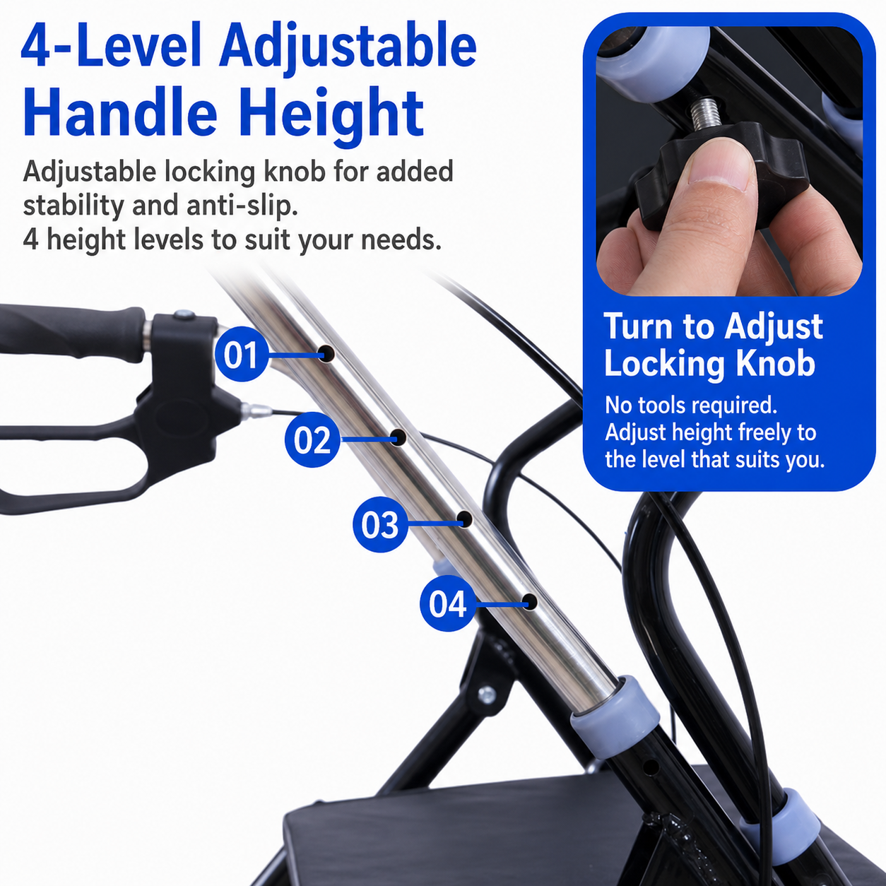 Foldable Four-Wheeled Walking Trolley