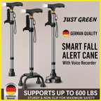 Folding Four-Legged Telescopic Cane with LED Light