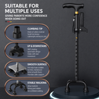 Folding Four-Legged Telescopic Cane with LED Light