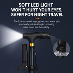 Folding Four-Legged Telescopic Cane with LED Light