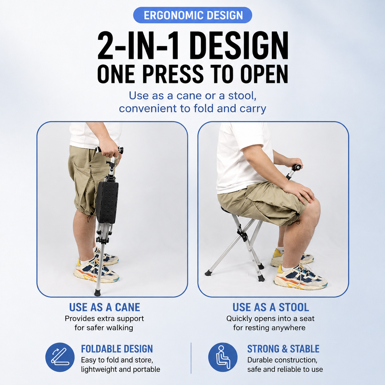 Folding Cane Stool