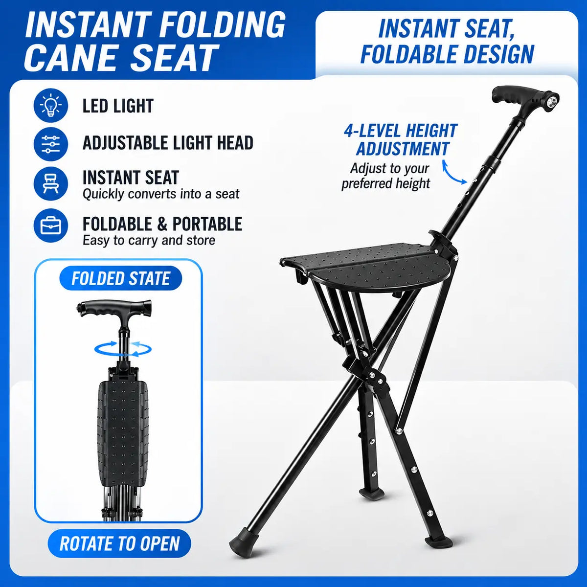 Folding Cane Stool Novva Living