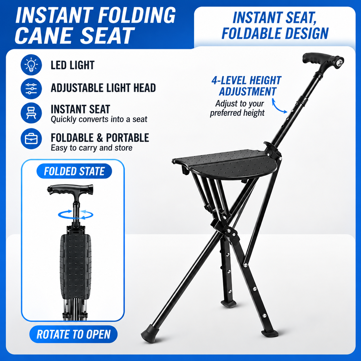 Folding Cane Stool