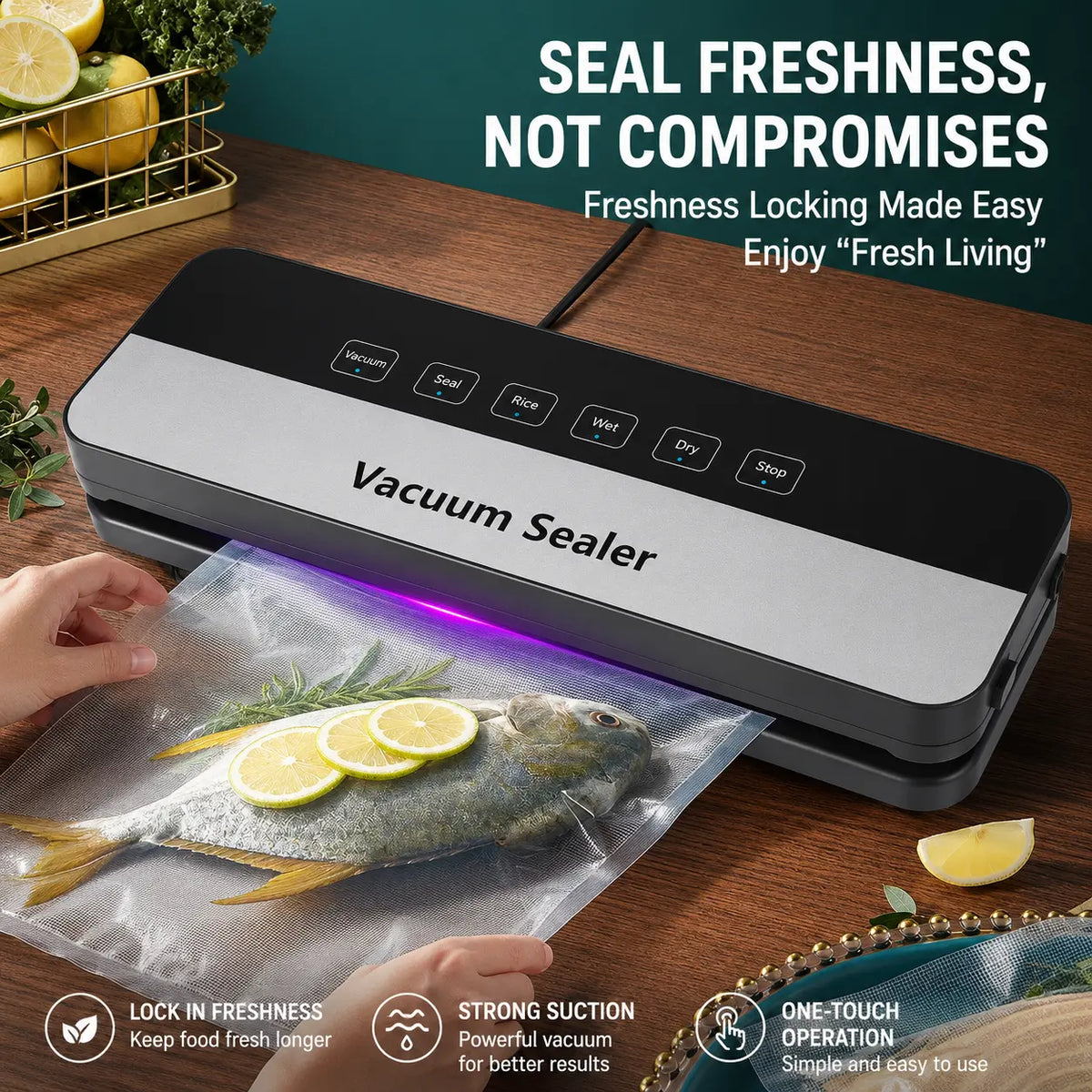 Automatic Vacuum Food Sealer Machine Novva Living