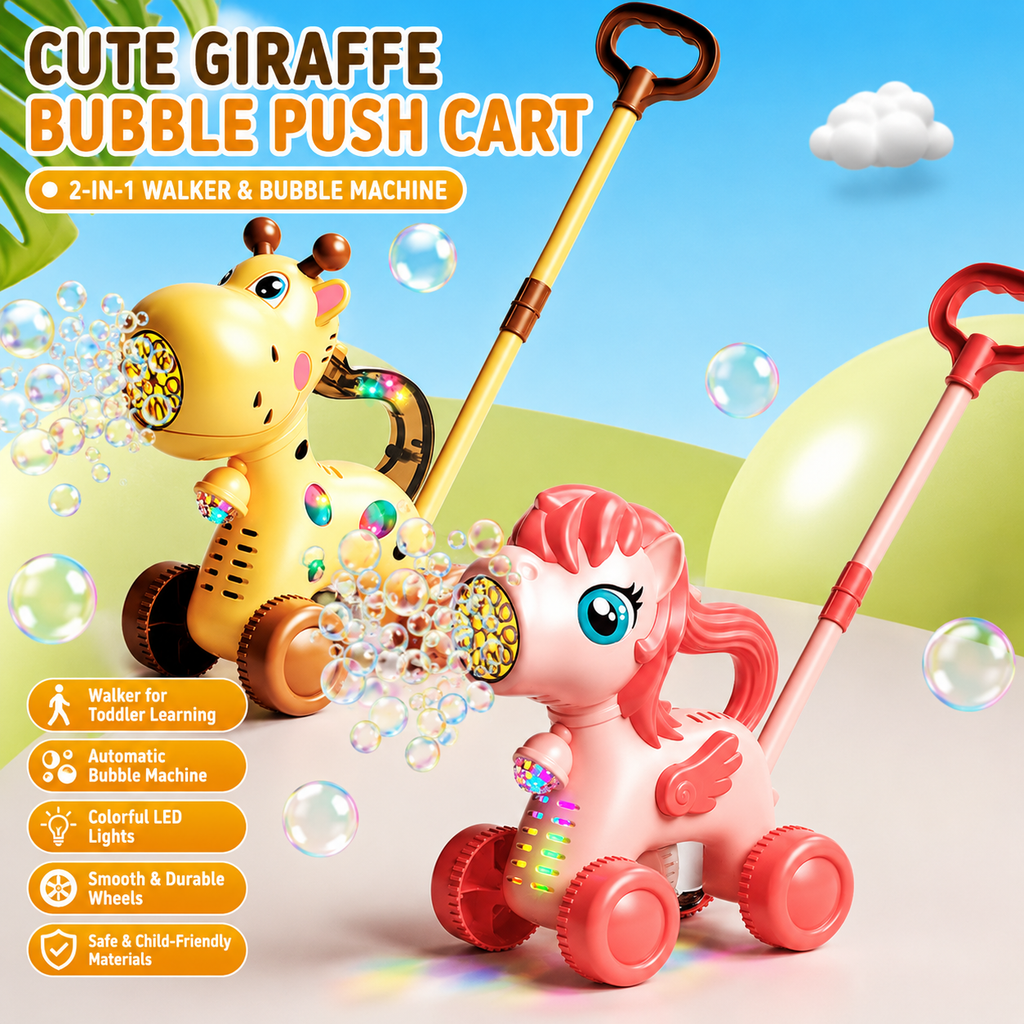 Children's Cartoon Bubble Machine Stroller