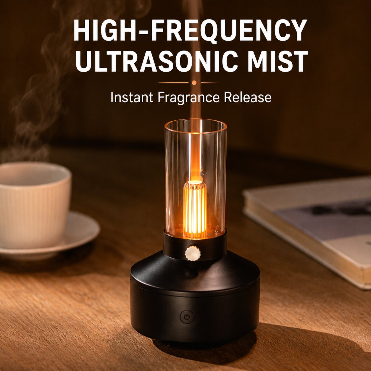 Retro Candlelight Aromatherapy Diffuser & Humidifier Desktop Atmosphere Light