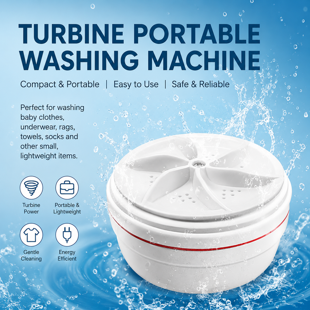 Mini Ultrasonic Turbo Washing Machine