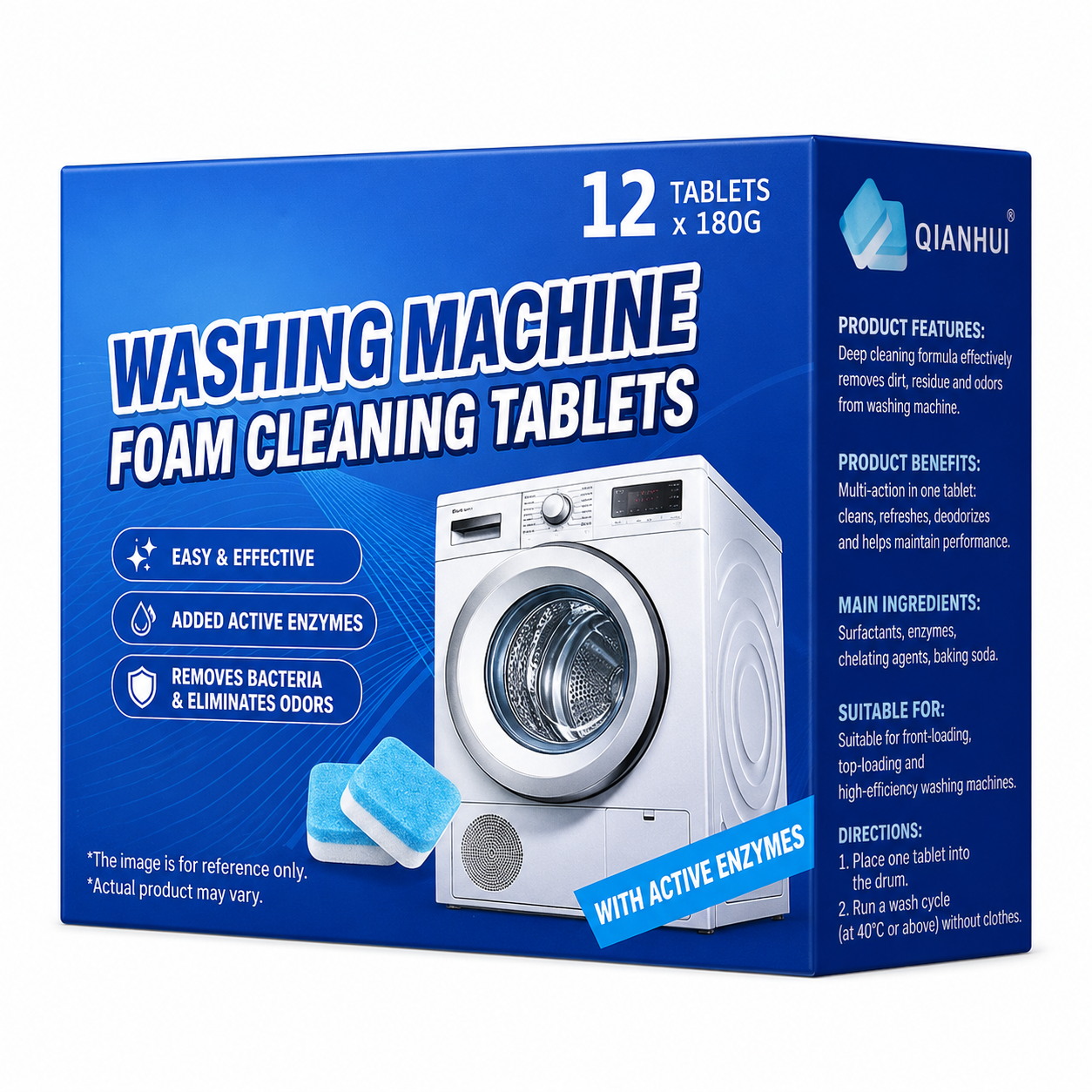 Comprimés effervescents nettoyants pour tambour de machine à laver