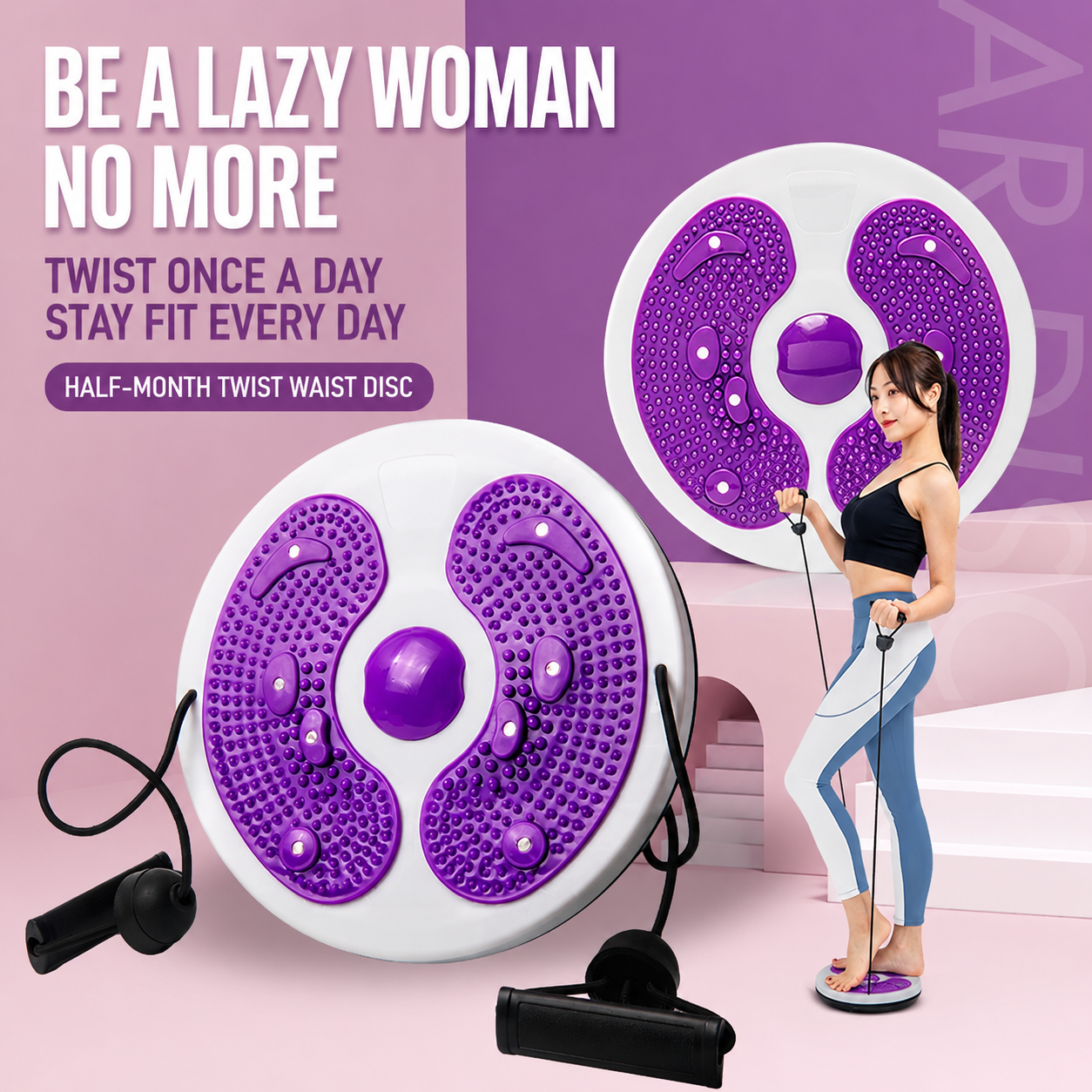 Half-Moon Magnetic Waist Twisting Disc with Drawstring