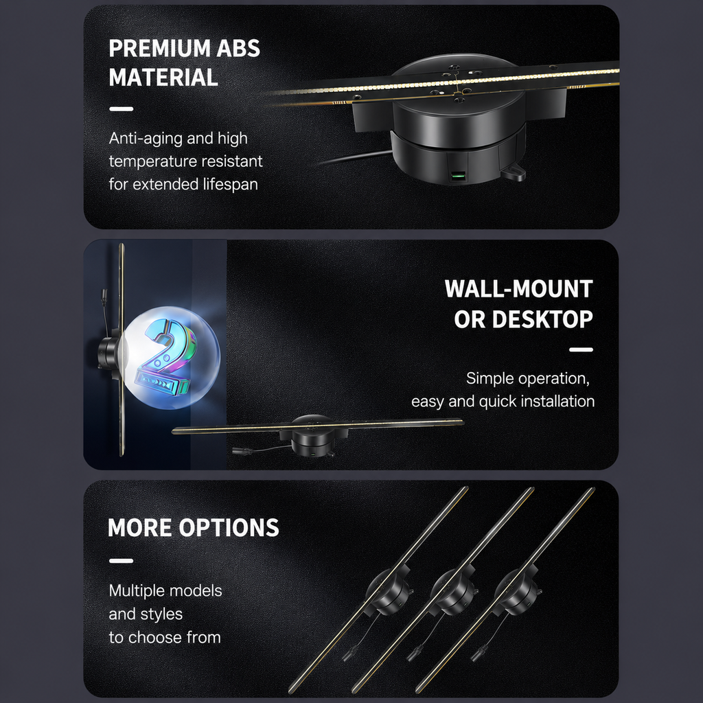 Naked-Eye 3D Holographic Fan Display