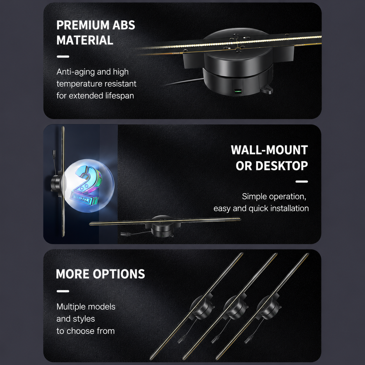 Naked-Eye 3D Holographic Fan Display