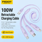 3-in-1 Retractable Fast Charging Cable Novva Living