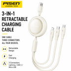 3-in-1 Retractable Fast Charging Cable Novva Living