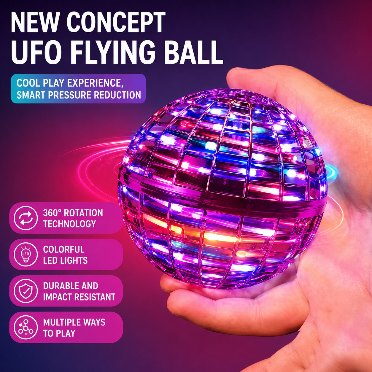 UV Magic Flying Spin Ball