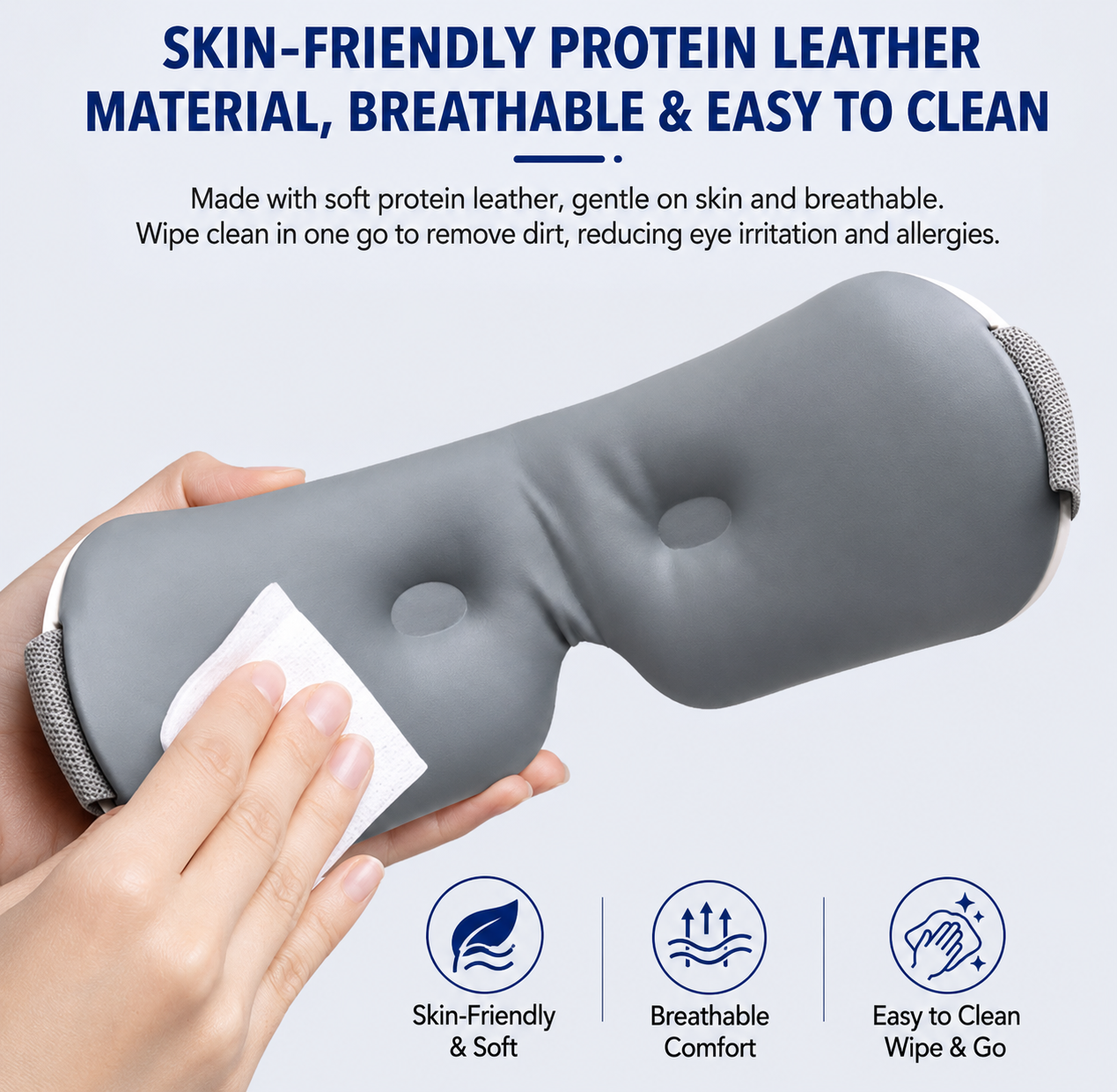 Masseur oculaire avec Bluetooth et compresse chauffante