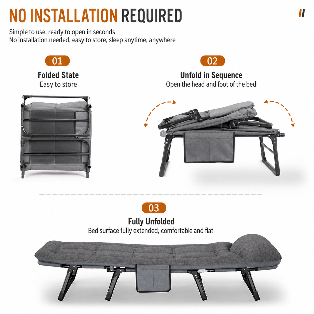 Folding Recliner Camp Bed