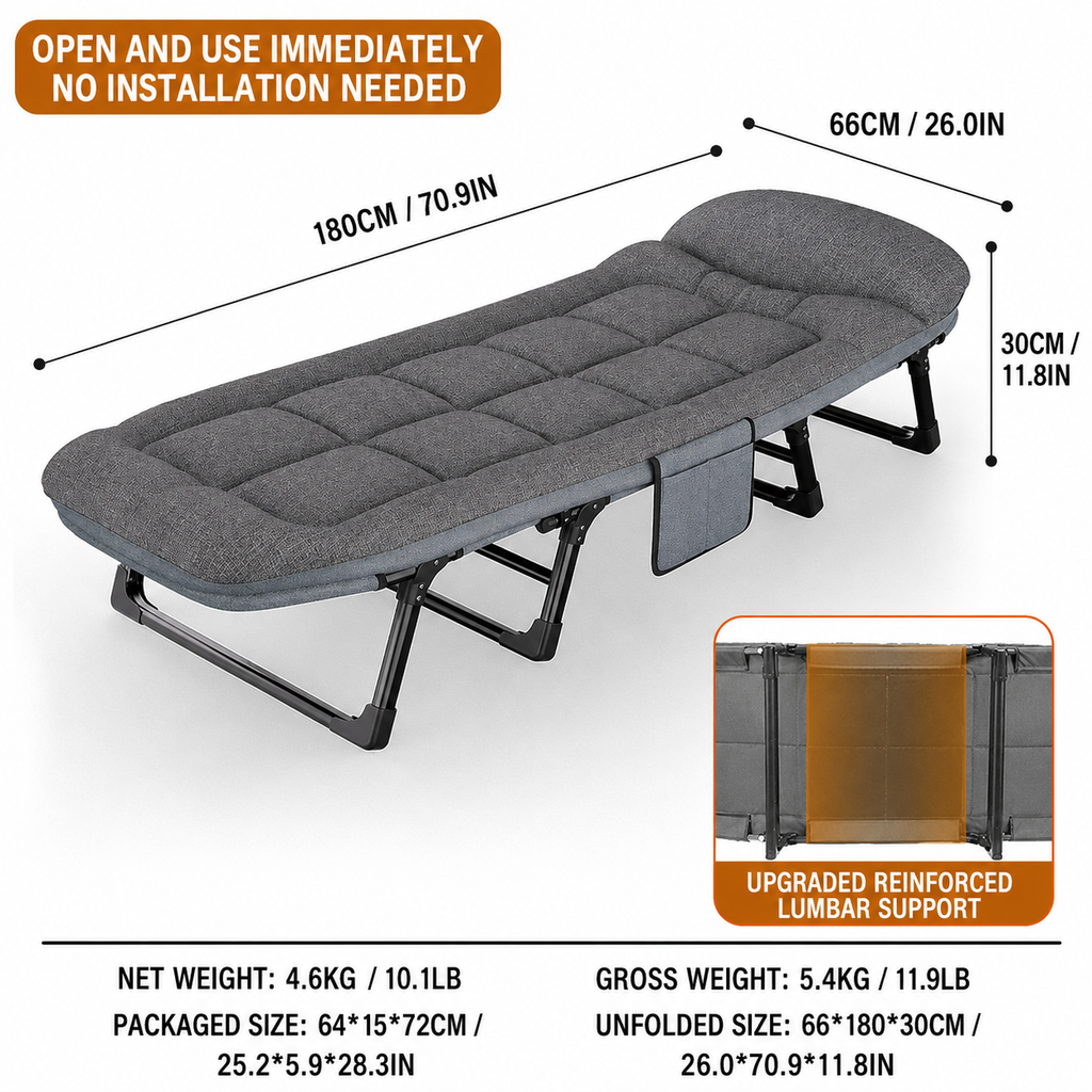 Folding Recliner Camp Bed