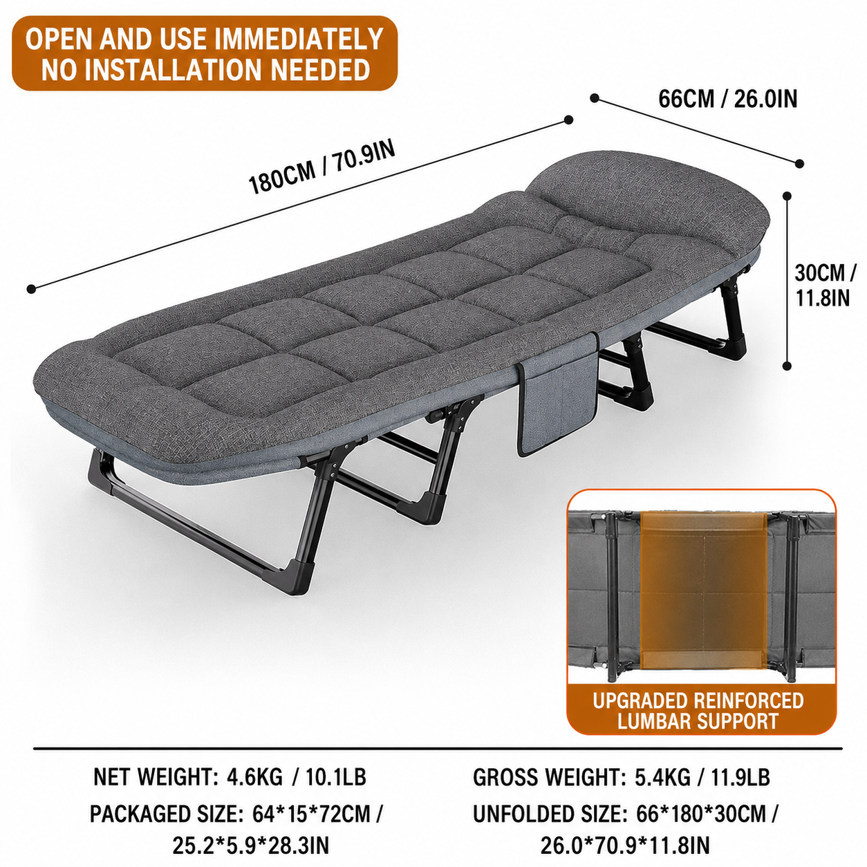 Folding Recliner Camp Bed
