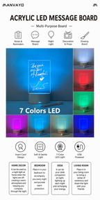 Tableau de messages en acrylique LED