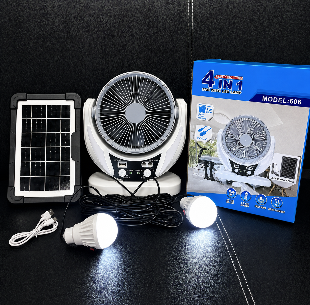 Solární Kempingový Ventilátor