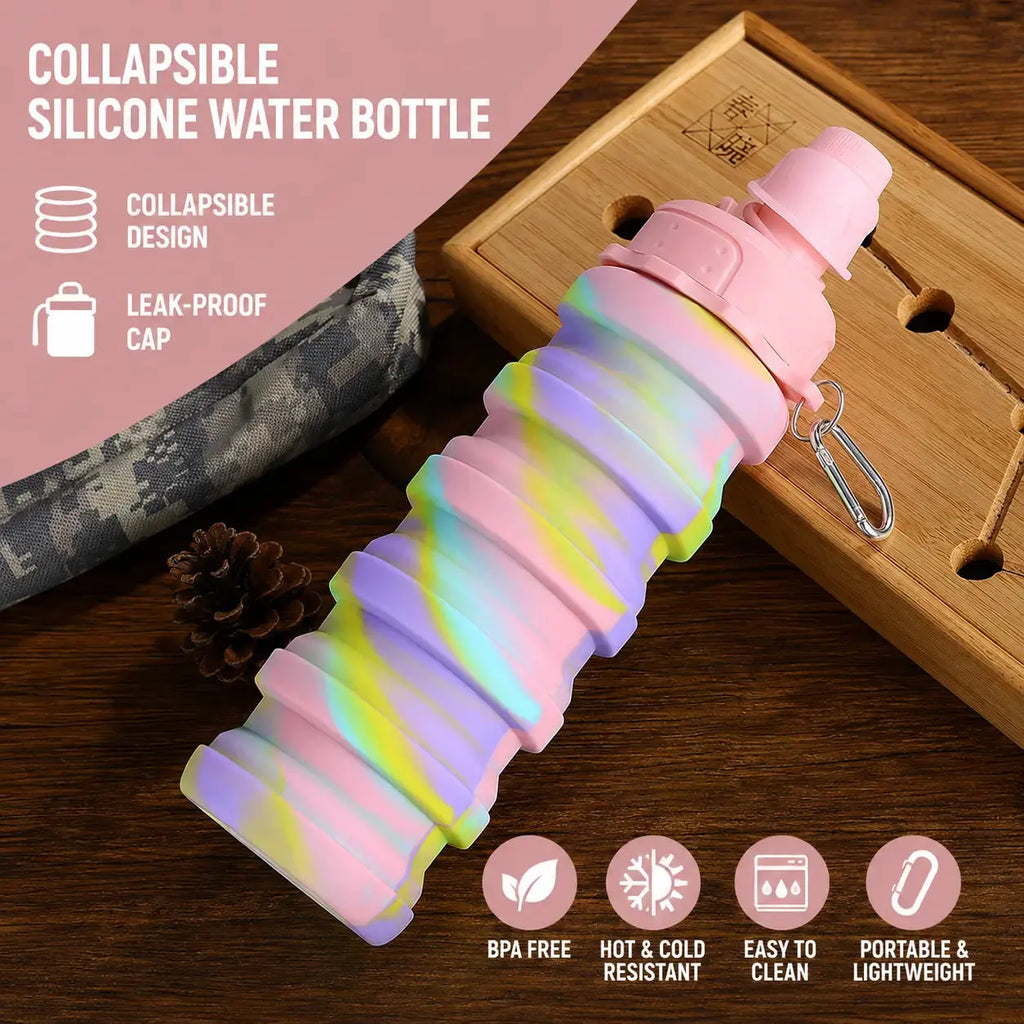 Silicone Folding Sports Water Bottle Novva Living