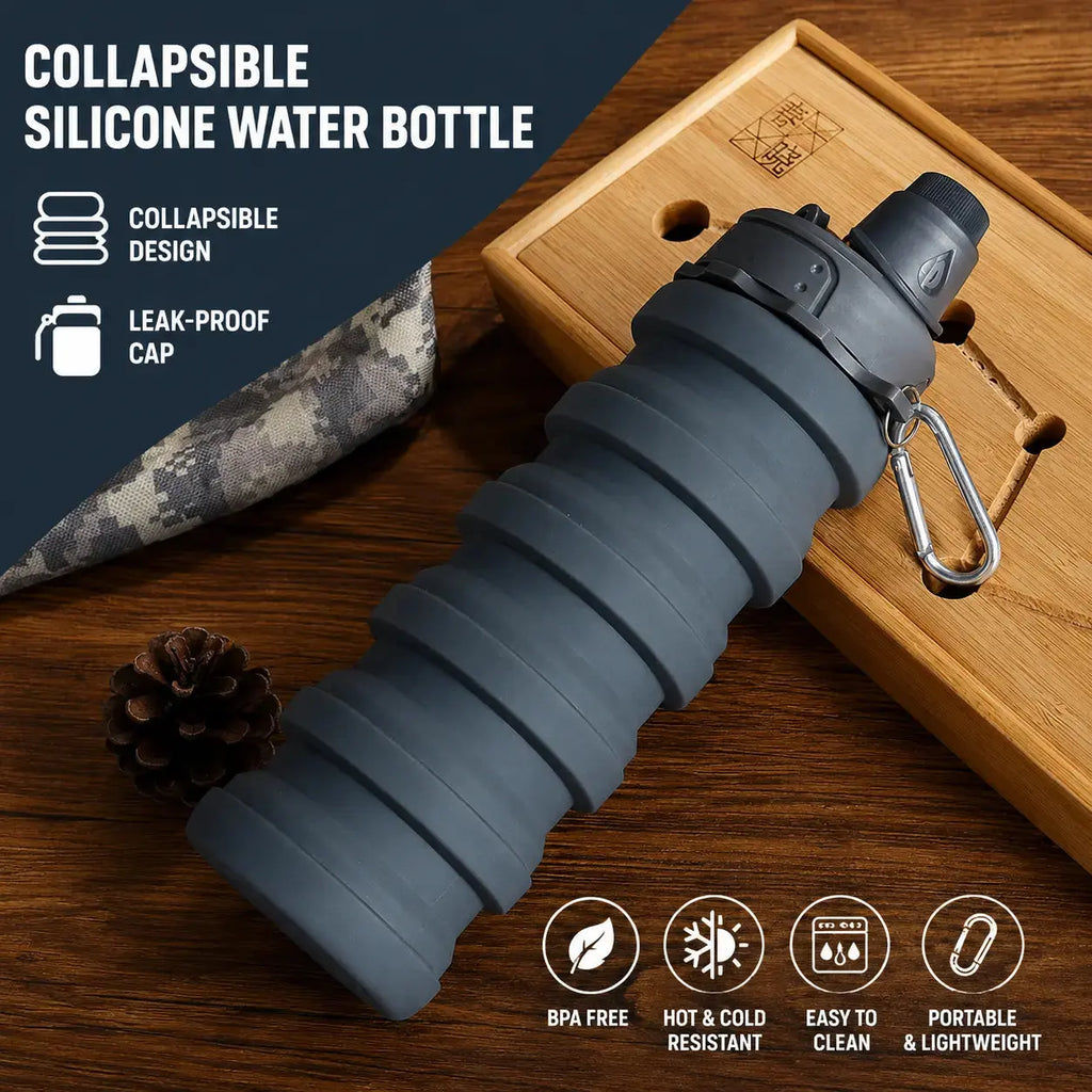 Silicone Folding Sports Water Bottle Novva Living