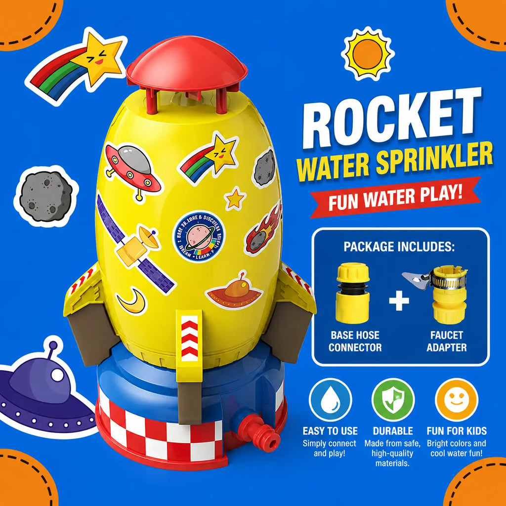 Water Pressure Rocket Sprinkler Toy Novva Living