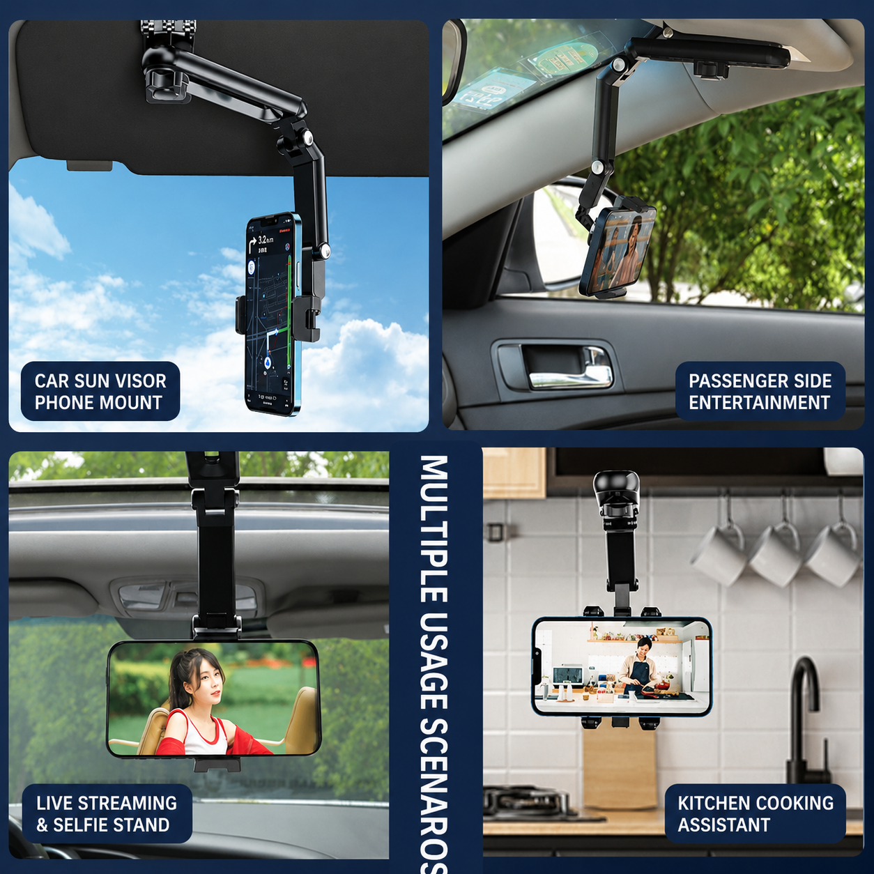 Support de Téléphone de Voiture pour Pare-Soleil