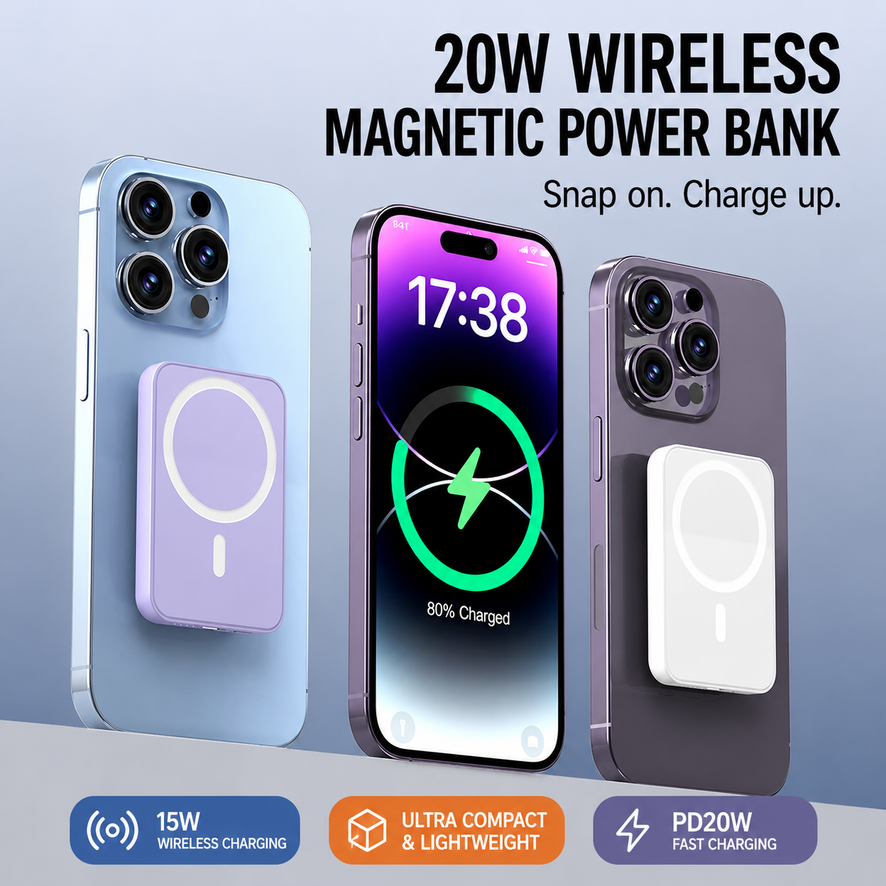 Batterie externe magnétique sans fil
