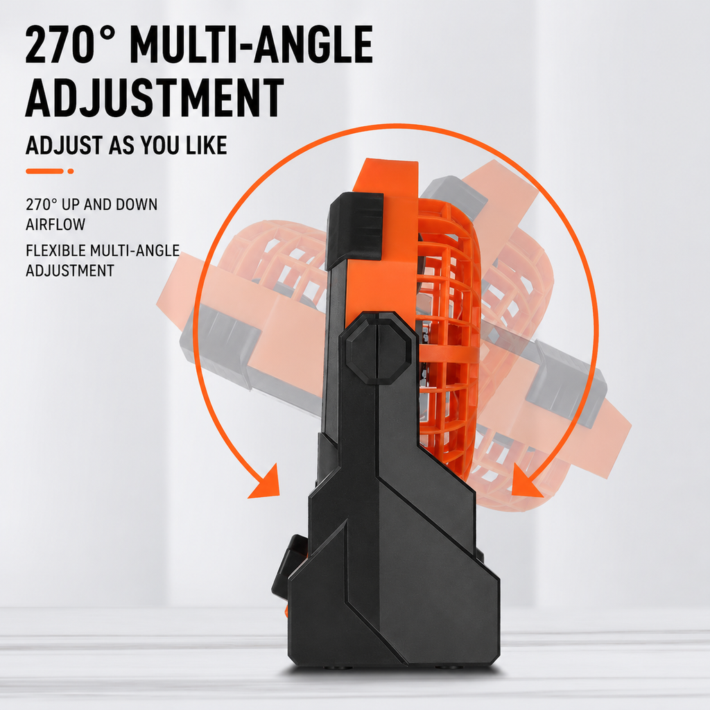 Portable Camping Fan with LED Light & Hook
