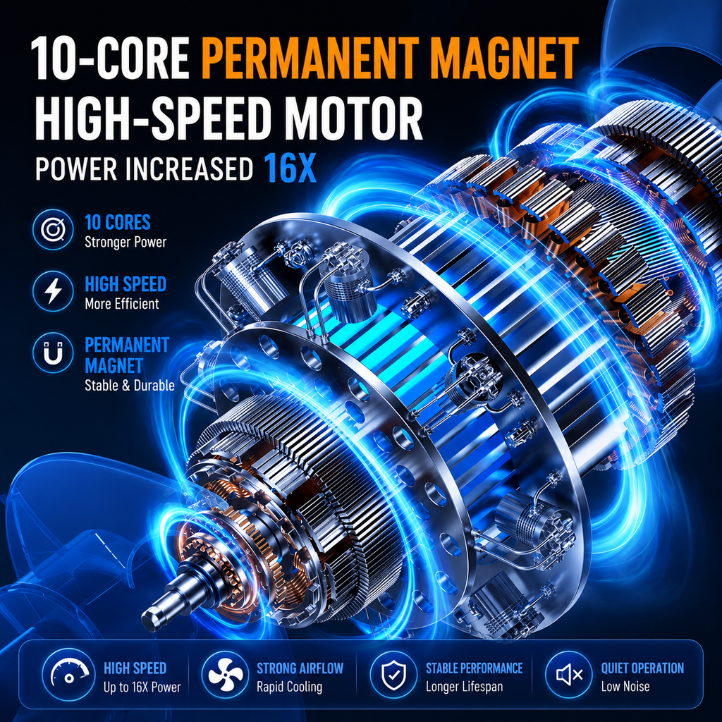 Camping Fan with Night Light & Remote Control