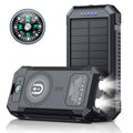 Solar Power Bank with Wireless Charging & Compass