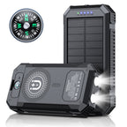 Solar Power Bank with Wireless Charging & Compass