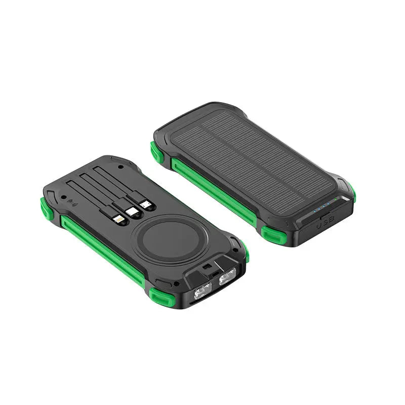 Solar Wireless Charging Power Bank with Dual LED Lamp Novva Living