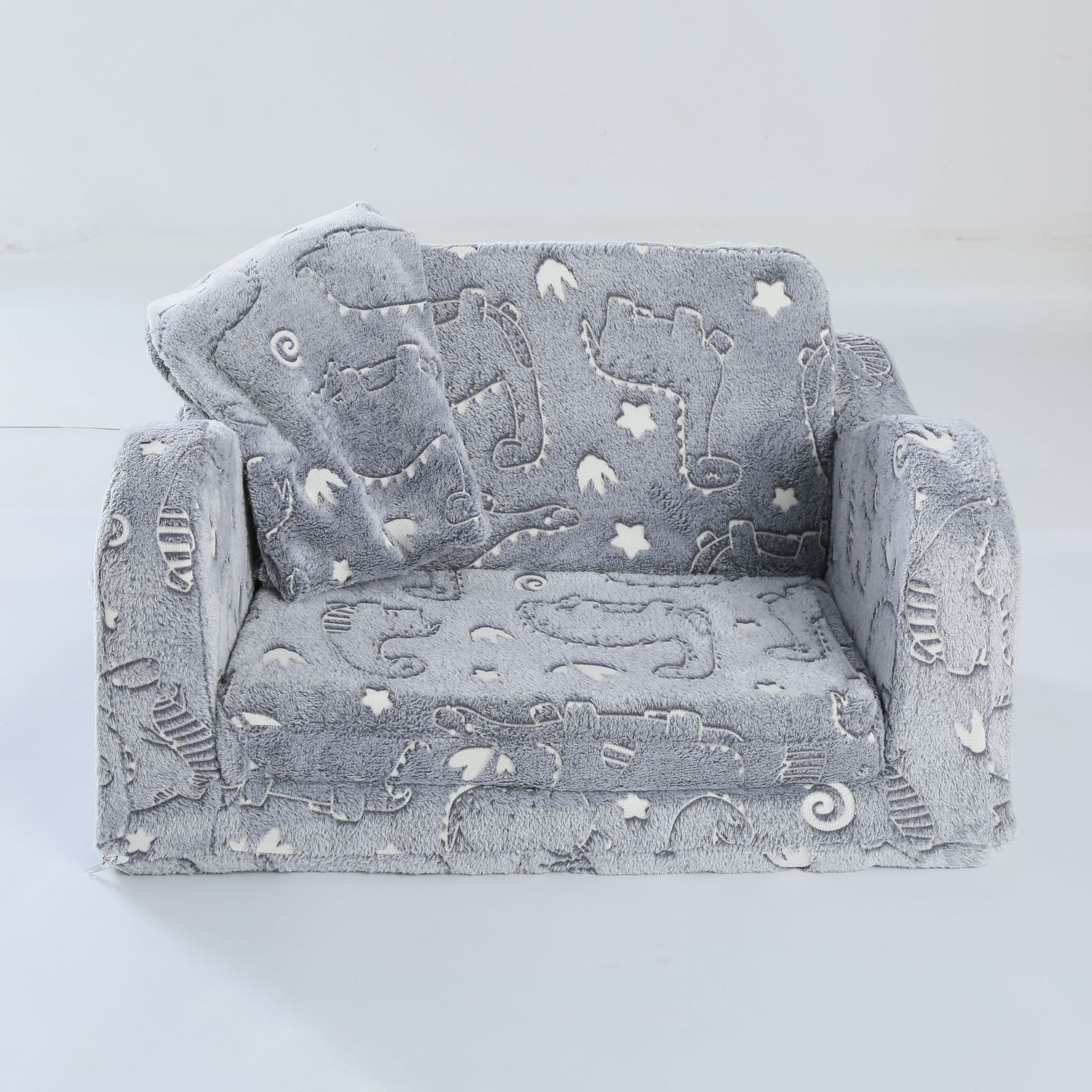 Fauteuil canapé pliant en peluche pour enfants avec couverture