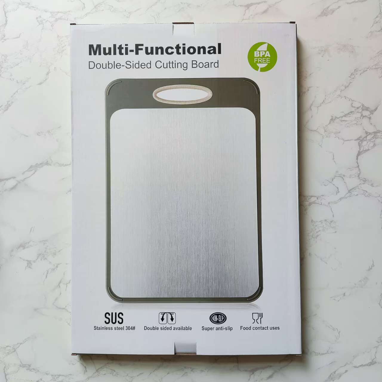 Stainless Steel Double-Sided Cutting Board