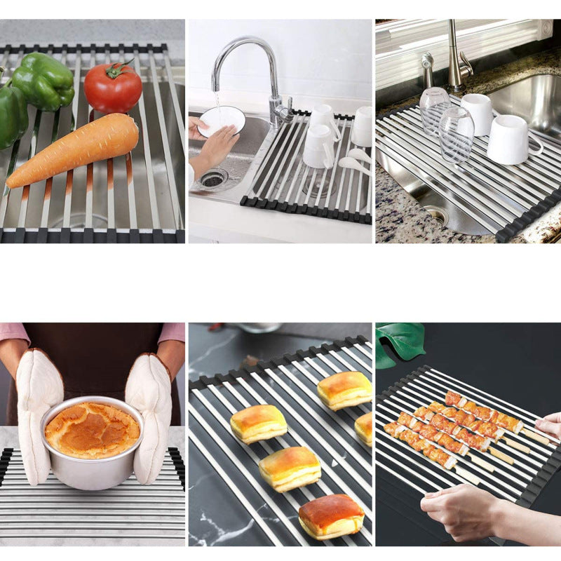 Stainless Steel Collapsible Kitchen Drain Rack