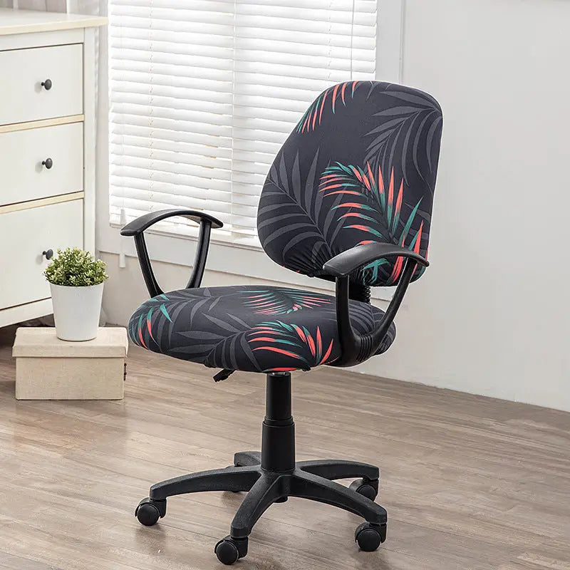 Printed Elastic Office Chair Cover Novva Living