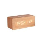 Wooden LED Alarm Clock with 10W Wireless Charging Novva Living