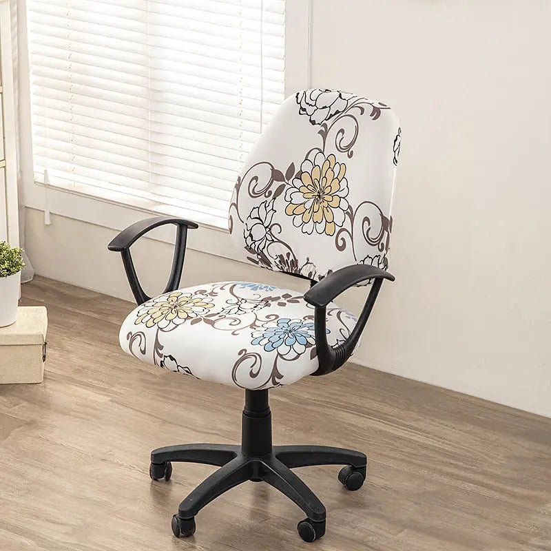 Printed Elastic Office Chair Cover Novva Living