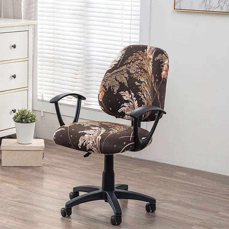 Printed Elastic Office Chair Cover Novva Living