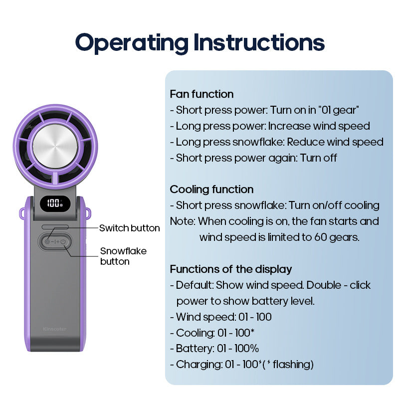 Digital Display Handheld Folding Fan